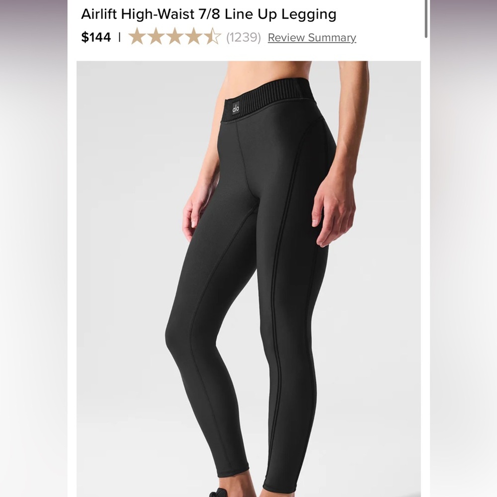 ALO Airlift High-Waist 7/8 Line Up Legging - Black, M